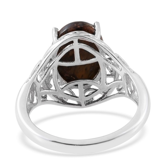 Red Pietersite Openwork Solitare Ring  NWT! - Picture 4 of 5